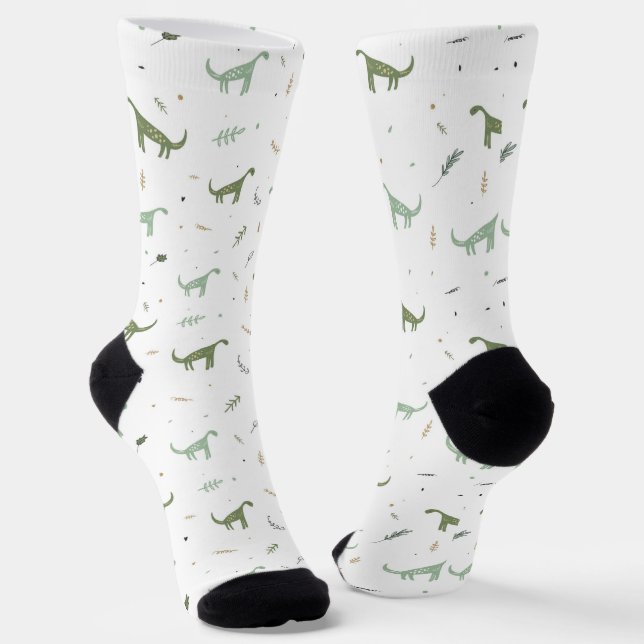 Chaussette Motif Dinosaure Vert (Angulaire)