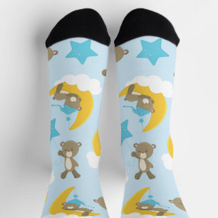 Chaussette Motif D'Ours, Mignonnes Ours, Nounours, Étoiles