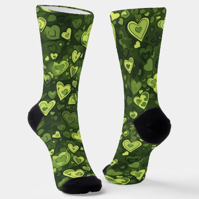 Chaussette Motif du coeur vert (Angulaire)