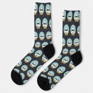 Chaussette Motif du Globe des neiges d'hiver de Noël