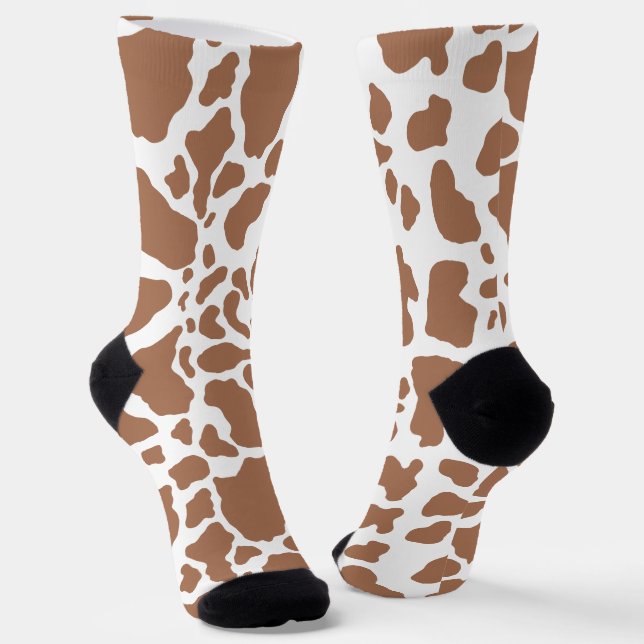 Chaussette Motif du Poster de animal Brown des points de vach (Angulaire)