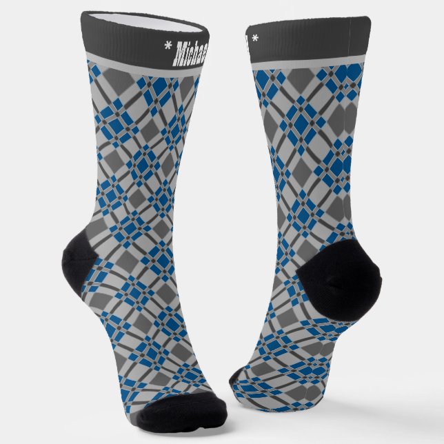 Chaussette motif écossais vert à damiers clair (Angulaire)