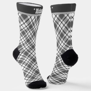 Chaussette motif écossais vert à damiers clair
