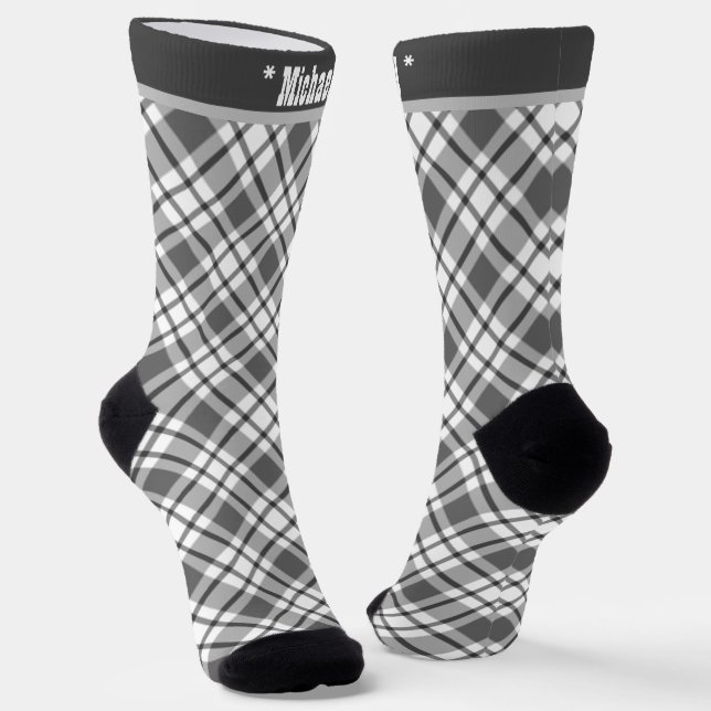 Chaussette motif écossais vert à damiers clair (Angulaire)