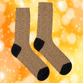 Chaussette Motif Empreinte de léopard Brown