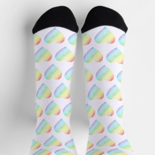 Chaussette Motif en forme de coeur arc-en-ciel