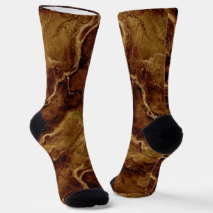 Chaussette Motif en marbre couleur terre avec veines complexe