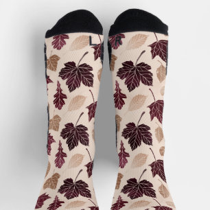 Chaussette Motif feuille multicolore d'automne