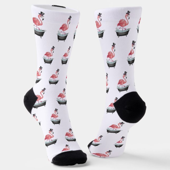 Chaussette Motif Flamant de Dessin Animé (Angulaire)