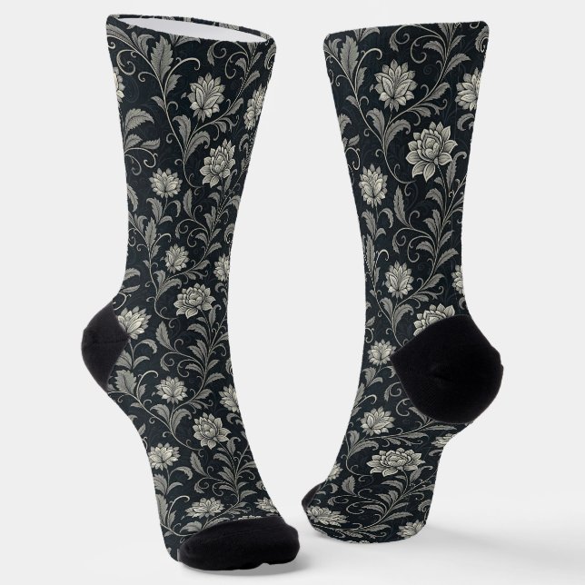 Chaussette Motif Fleurs Gothiques (Angulaire)
