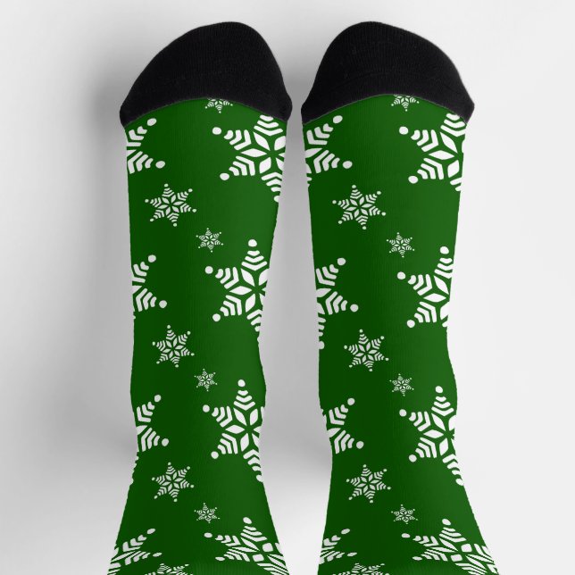 Chaussette Motif flocon de neige, Flocons de neige blancs, Ne (Haut)