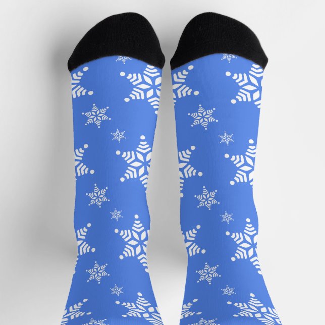 Chaussette Motif Flocon de Neige, Flocons de Neige Blancs, Ne (Haut)
