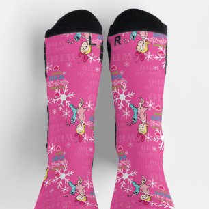 Chaussette Motif flocon de neige rose bon Cindy-Lou Who