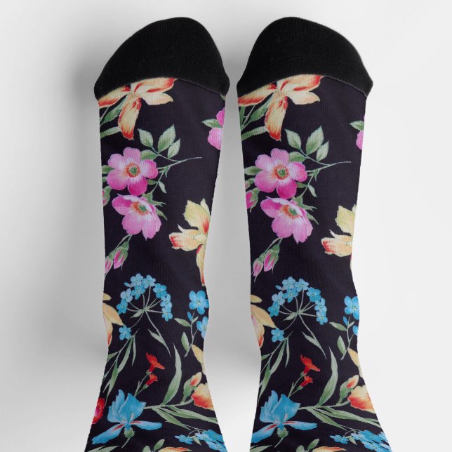Chaussette motif floral Abstrait (Haut)