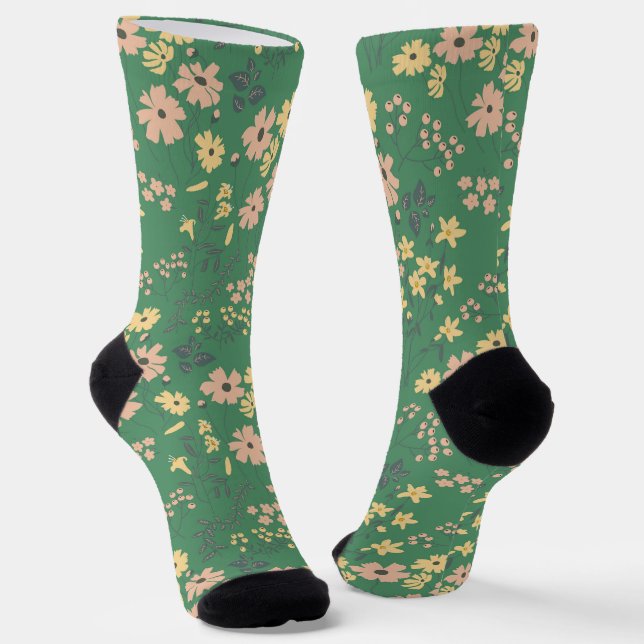 Chaussette Motif floral boho moderne (Angulaire)