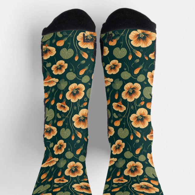 Chaussette Motif floral de Nasturtium actif (Haut)
