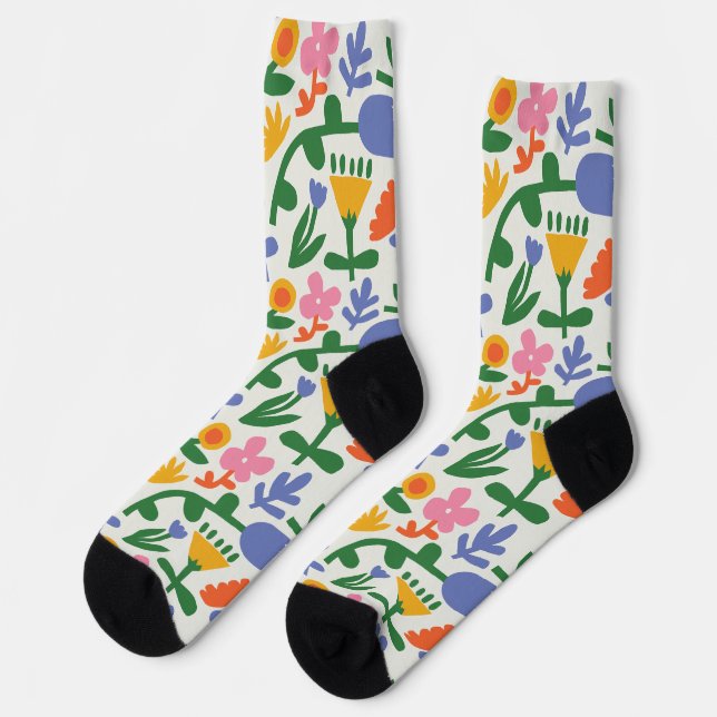 Chaussette Motif floral de printemps amusant (Gauche)