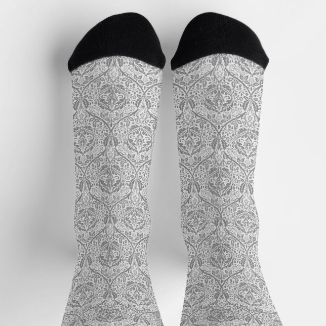 Chaussette Motif floral gris élégant (Haut)