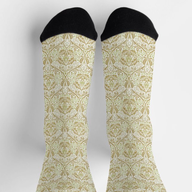 Chaussette Motif floral or élégant (Haut)