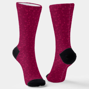 Chaussette Motif floral simple rétro rouge