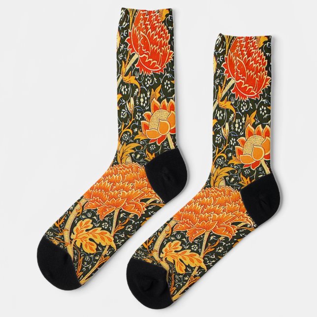 Chaussette Motif floral vintage William Morris Cray (Gauche)