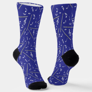Chaussette Motif Flue Music Notes