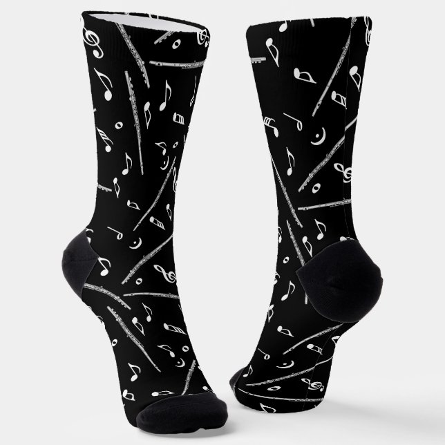 Chaussette Motif Flue Music Notes (Angulaire)