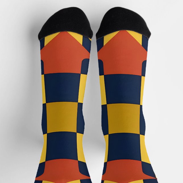 Chaussette Motif Géométrique Abstrait avec Flèches (Haut)