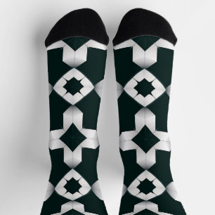 Chaussette Motif Géométrique avec Croix Blanches