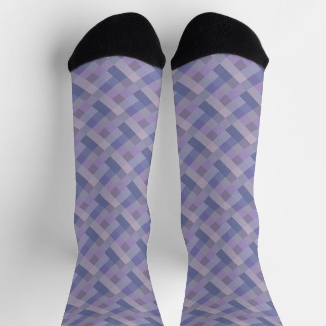 Chaussette Motif géométrique bleu violet (Haut)