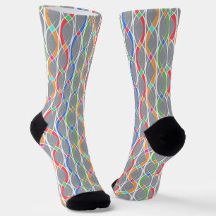 Chaussette Motif géométrique coloré.
