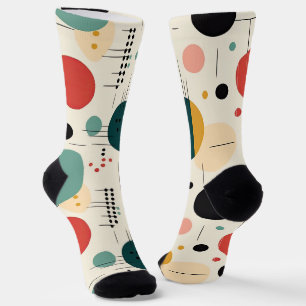 Chaussette Motif géométrique coloré de milieu de siècle