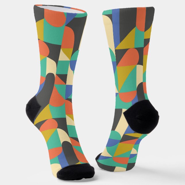 Chaussette motif géométrique coloré design moderne (Angulaire)