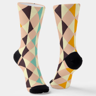 Chaussette Motif géométrique de losanges et de triangles supe