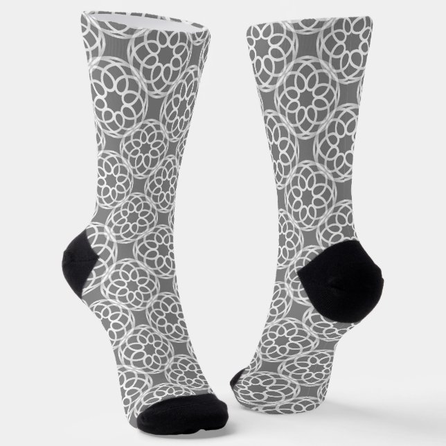 Chaussette Motif géométrique gris blanc sans couture (Angulaire)