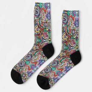 Chaussette Motif géométrique moderne Tropical-Multicolor