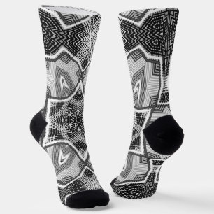 Chaussette Motif géométrique noir blanc