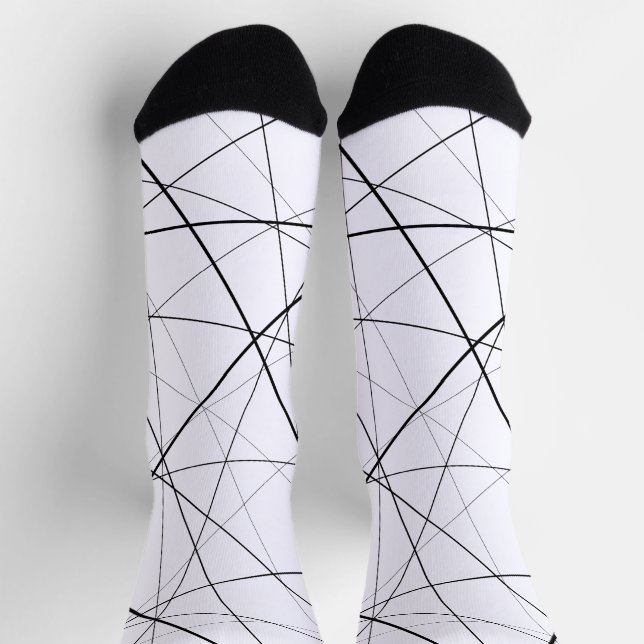 Chaussette Motif géométrique noir et blanc (Haut)