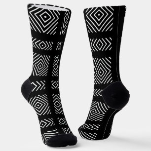 Chaussette Motif géométrique noir et blanc Ama