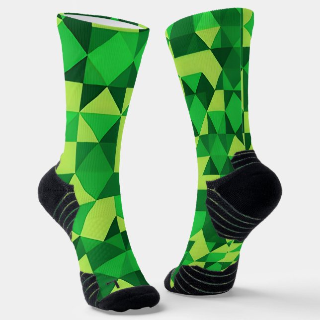 Chaussette Motif géométrique vert Saint Patrick's Day (Angulaire)