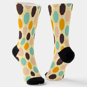 Chaussette Motif géométrique vibrant avec des rangées de s