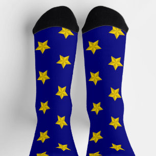 Chaussette Motif Gold Stars, Bleu Marine, Exclusive