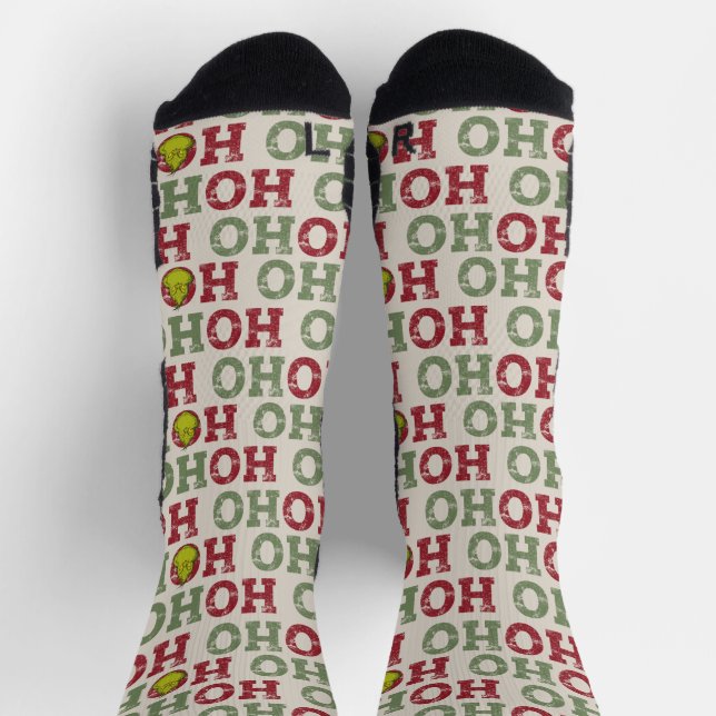 Chaussette Motif Grinch Ho Ho Ho (Haut)