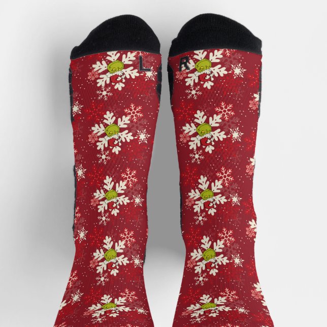Chaussette Motif Grinch Red Snowflake (Haut)