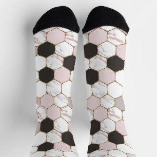 Chaussette Motif Hexagon de marbre géométrique moderne