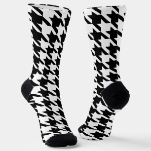 Chaussette Motif Houndstooth noir et blanc