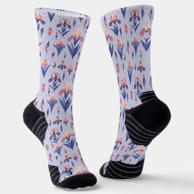 Chaussette Motif Iris Flower (Angulaire)