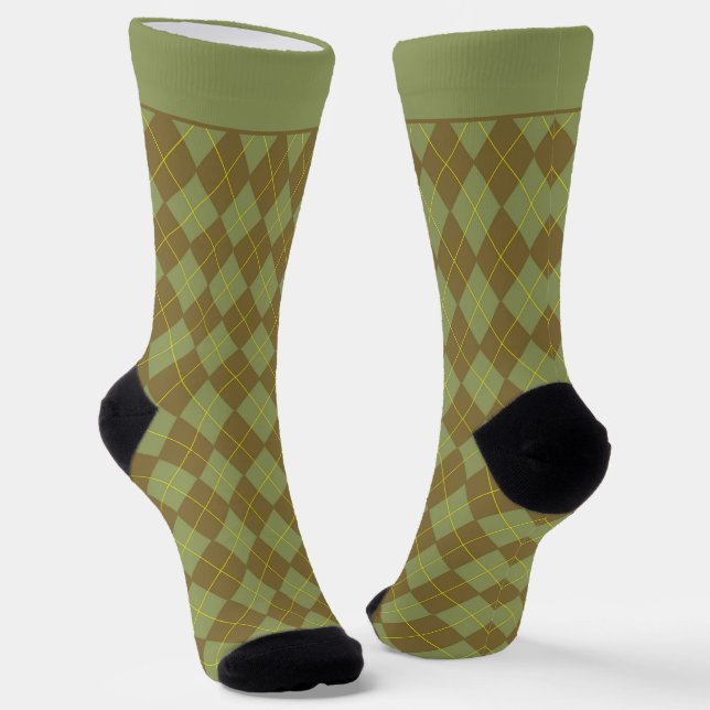 Chaussette Motif Jacquard vert Sage (Angulaire)