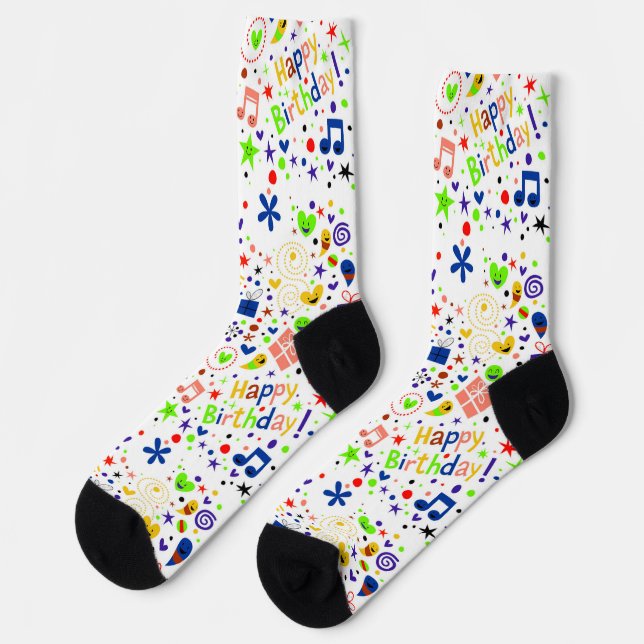 Chaussette Motif joyeux anniversaire (Gauche)