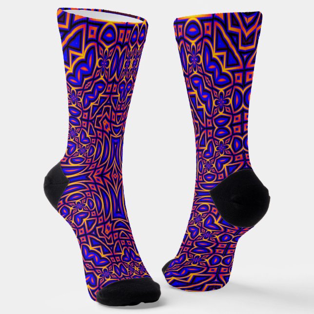 Chaussette Motif Kaleidoscope Classé Rétro (Angulaire)